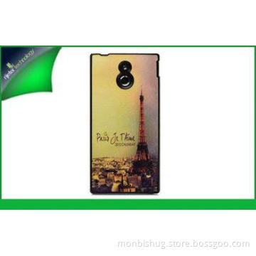 PU Decal Cartoon Sony Cell Phone Cases For Xperia P , Laser
